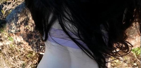  Sex on a hike - Blowjob and Doggystyle above the forest. Triss-witch
